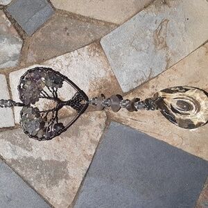 Tree of life sun catcher purple stones